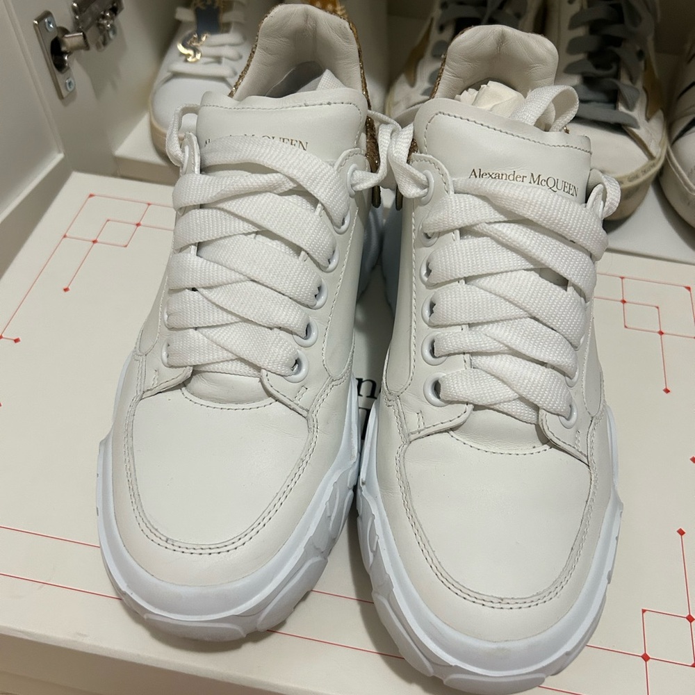 Alexander McQueen Ivory Lace-Up Sneakers